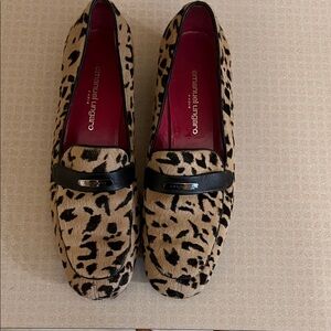 Emanuel Ungaro Animal Print Loafers - Black and Tan